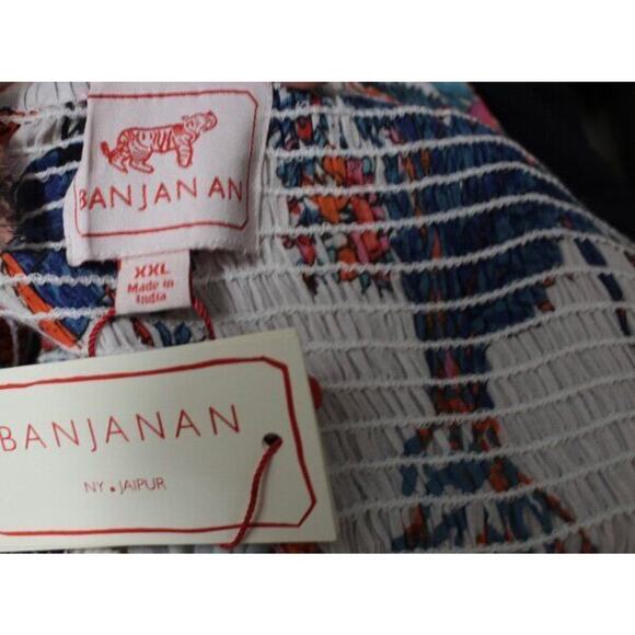 BANJANAN Sz XXL 2xl Floral Maxi Dress Cutout Tie Front Sagitta NWT - Picture 3 of 10